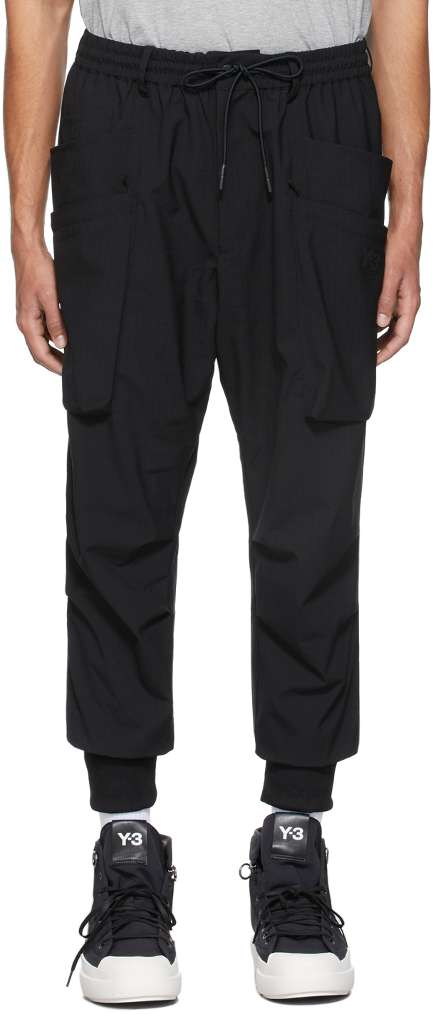 Y-3 Black Ripstop Utility Cargo Pants | Smart Closet