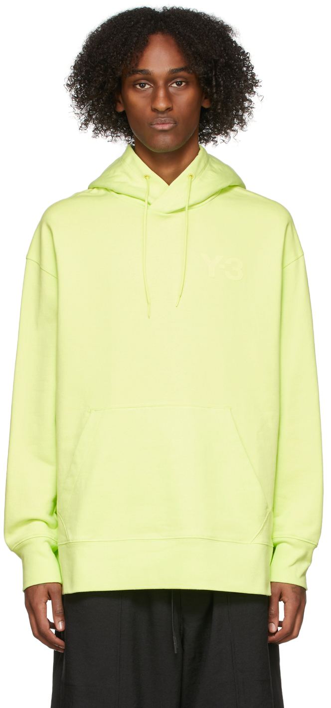 Y-3: Yellow Classic Chest Logo Hoodie | SSENSE