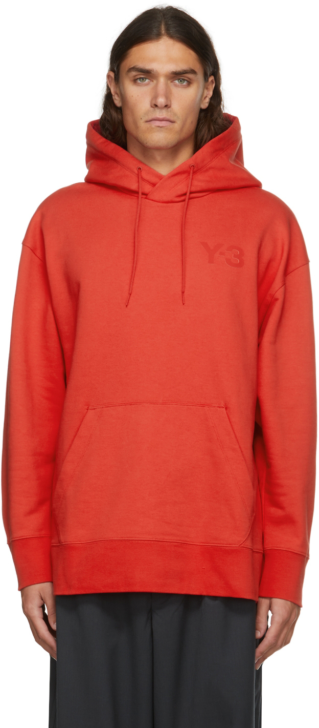 Y-3 Red Chest Logo Hoodie