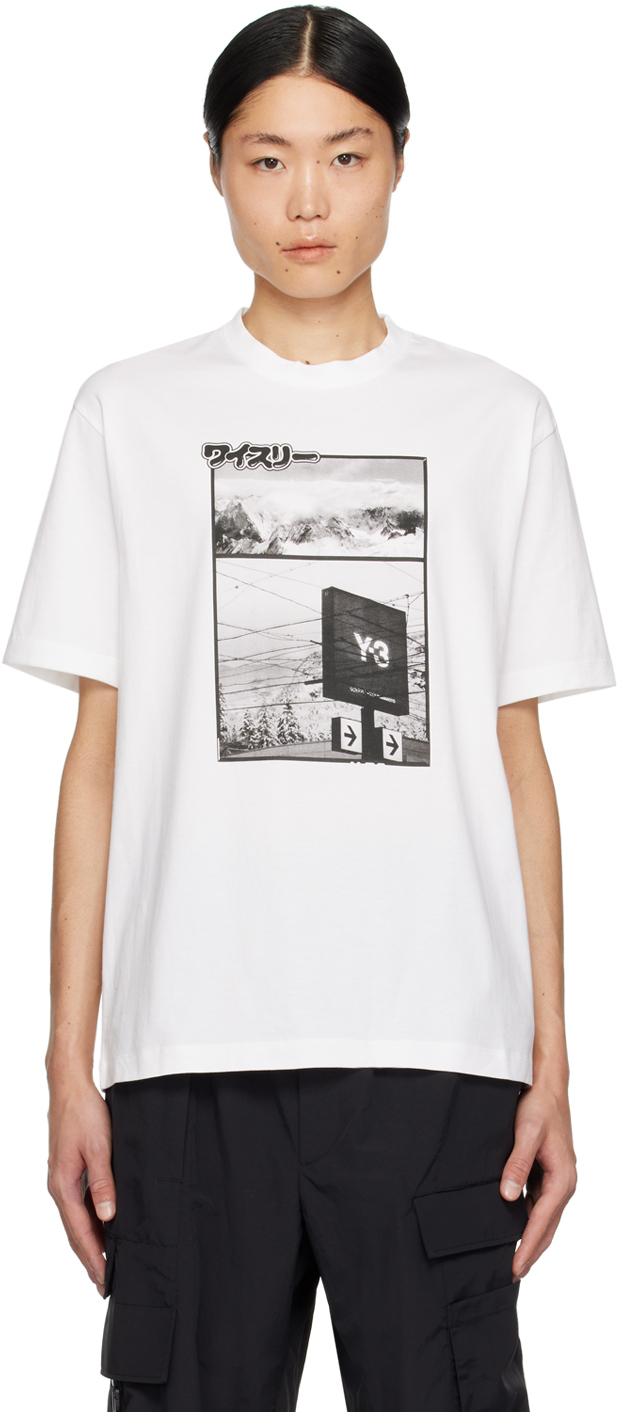 Y-3 White Zine Page-1 T-shirt In Core White