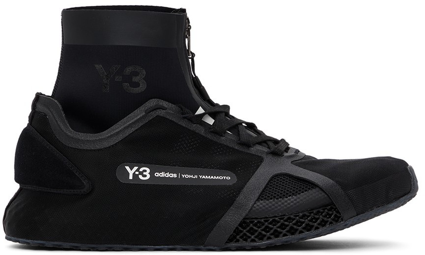 Y-3 Black Mesh Runner 4D Low Sneakers