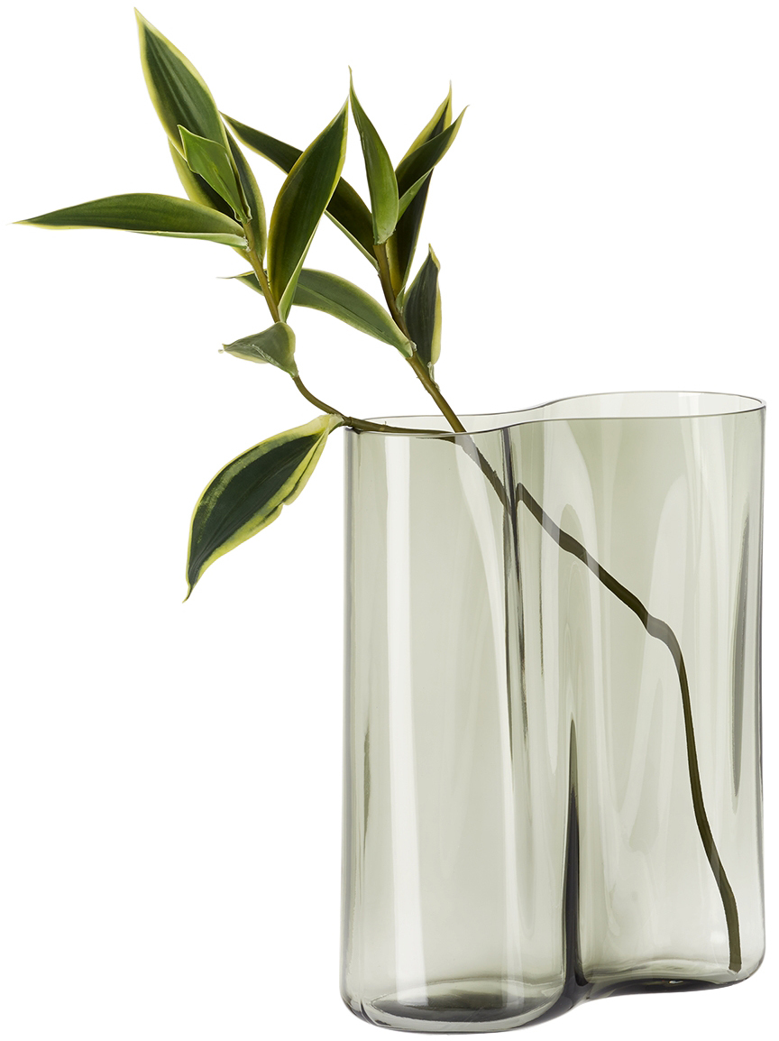 Menu Aer Vase In Smoke Glass