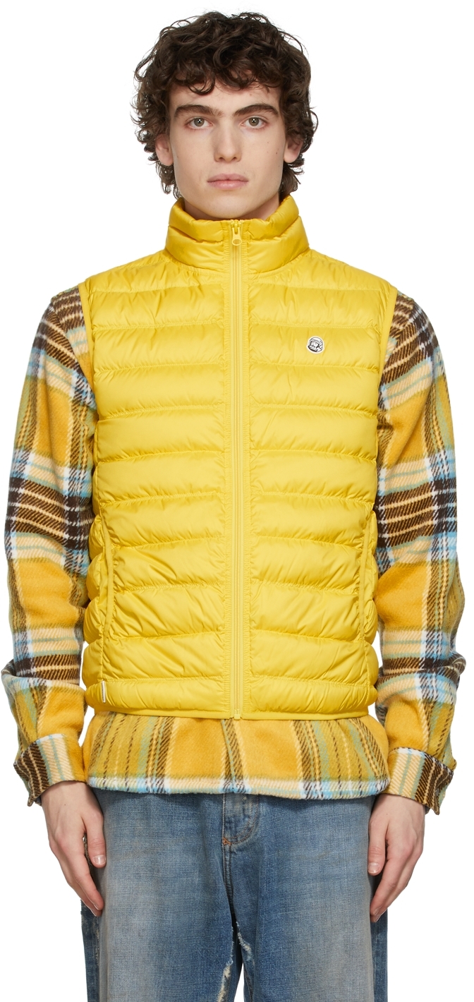yellow down vest