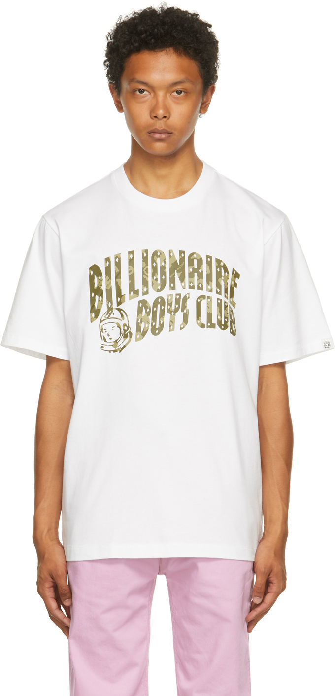 Billionaire Boys Club White & Khaki Camo Arch Logo T-Shirt