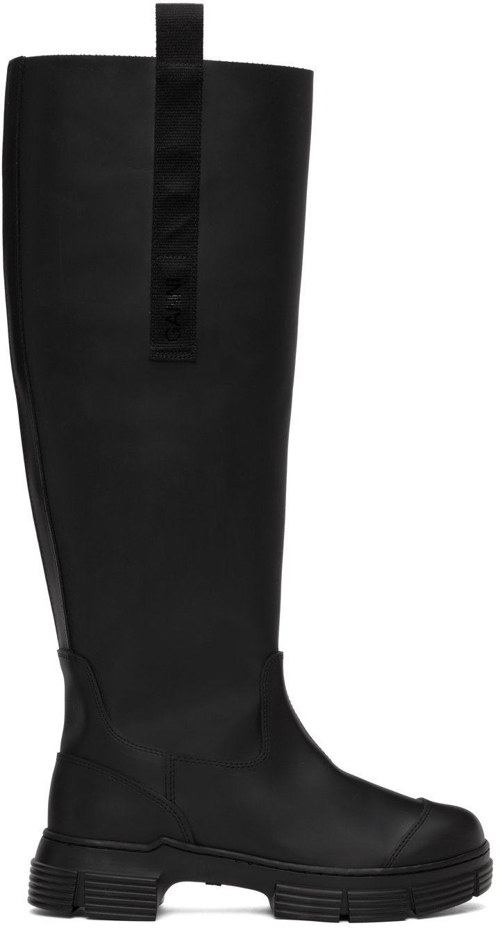Black Recycled Rubber Country Boots 