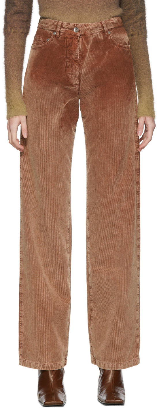 Burgundy Corduroy Issa Jeans by KNWLS 