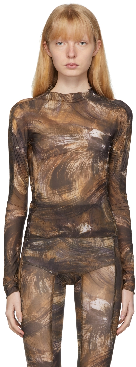 Brown & Black Halycon Blouse by KNWLS on Sale