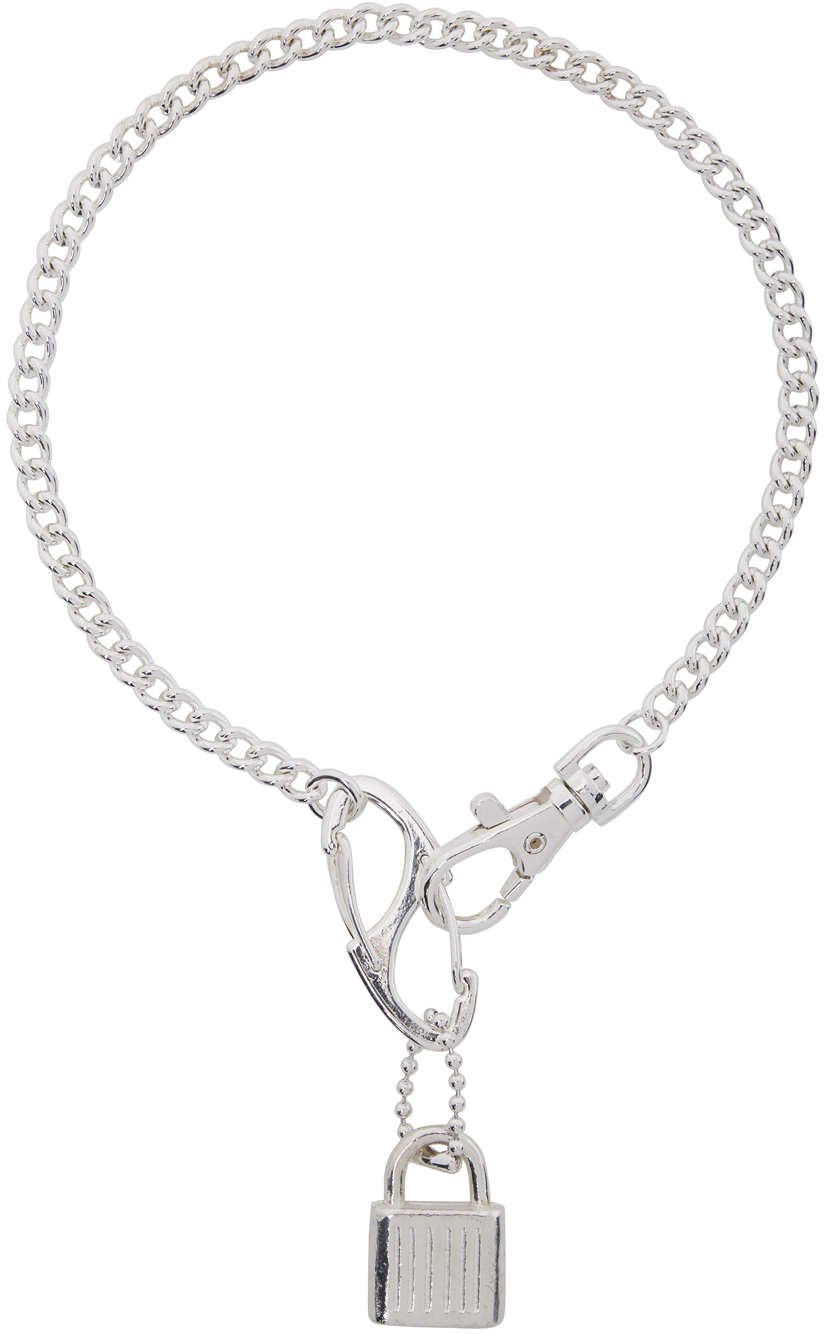 Martine Ali SSENSE Exclusive Silver Zak Lock Choker | Smart Closet