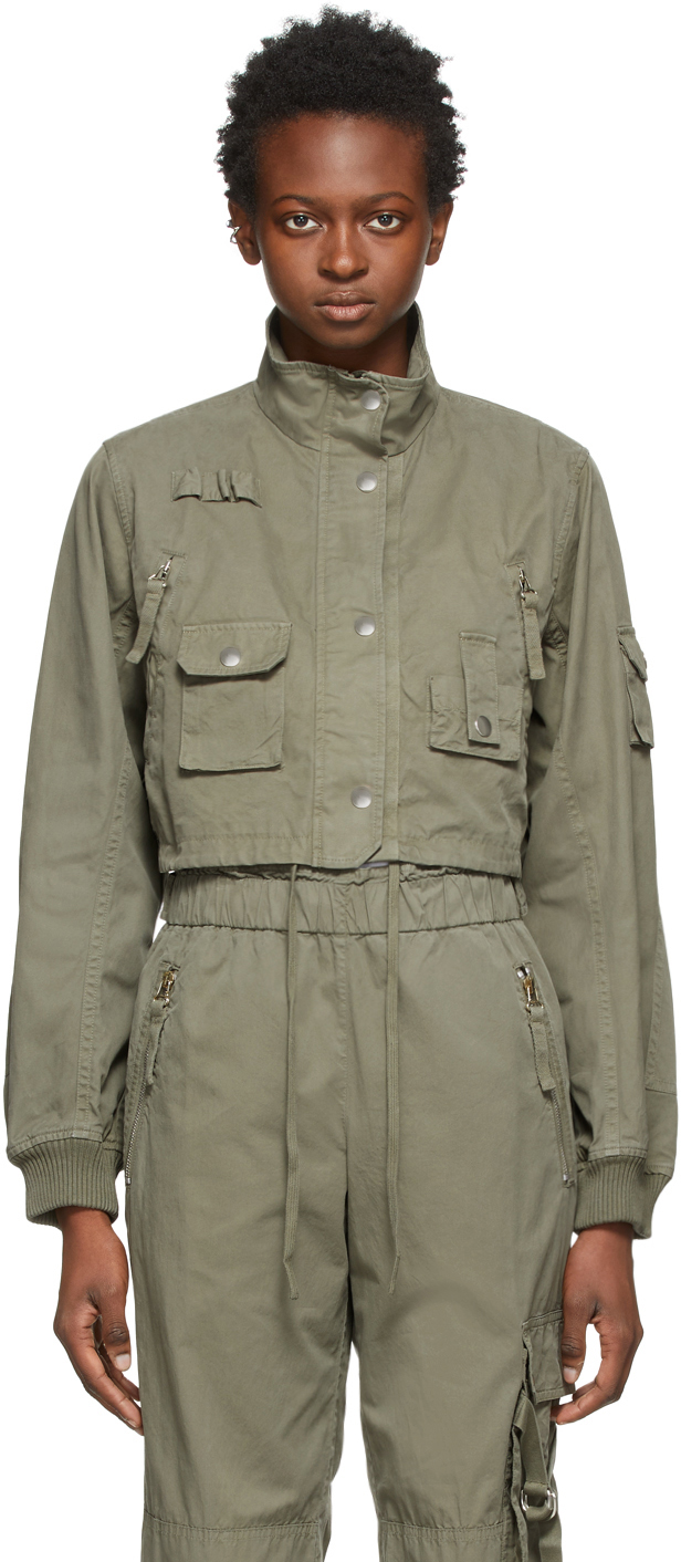 khaki cropped jacket