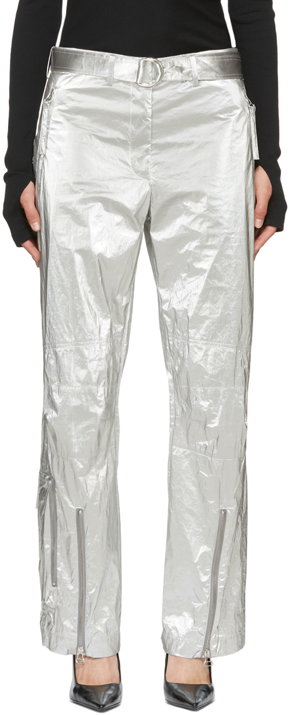 Helmut Lang Silver Astro Foil Trousers