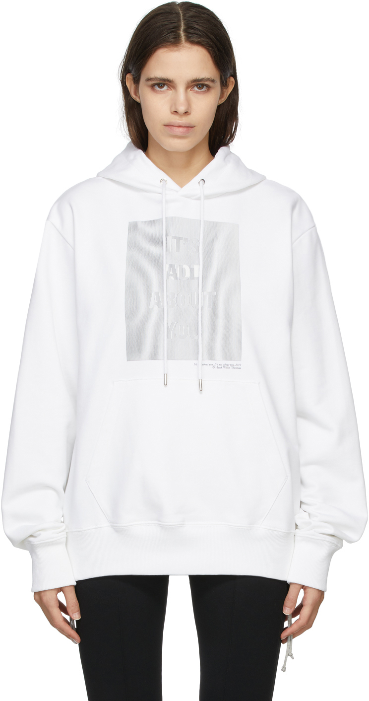 White Corduroy Logo Hoodie SSENSE Women Clothing Sweaters Hoodies 