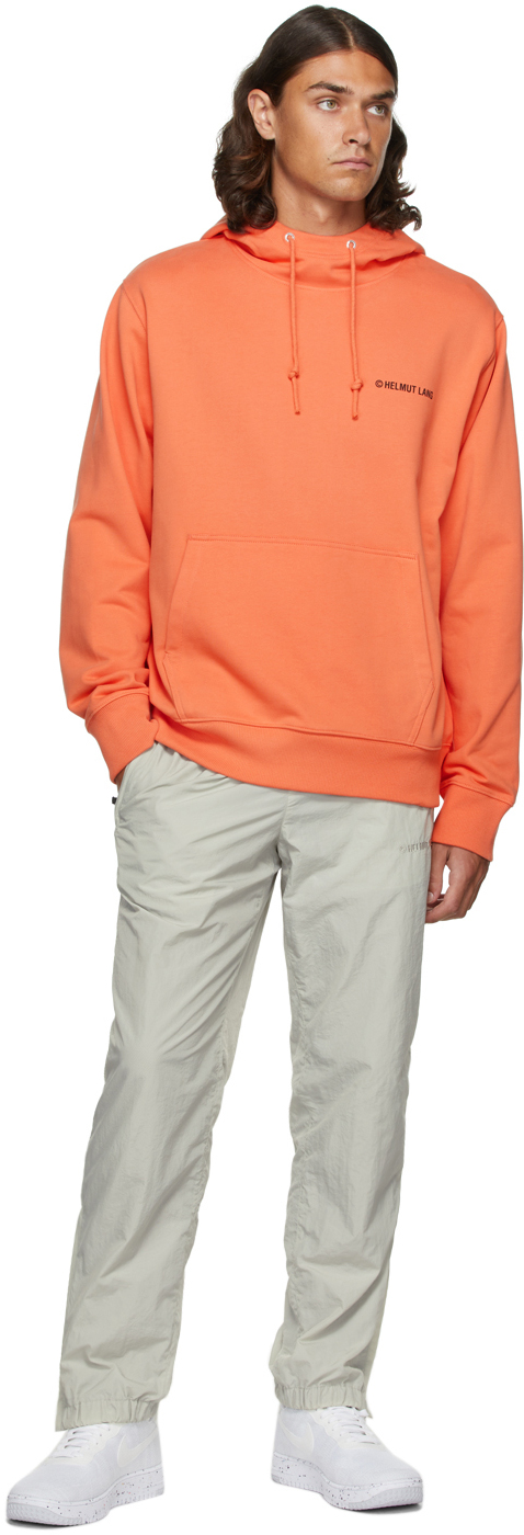 Helmut Lang Orange Logo Mask Hoodie Smart Closet