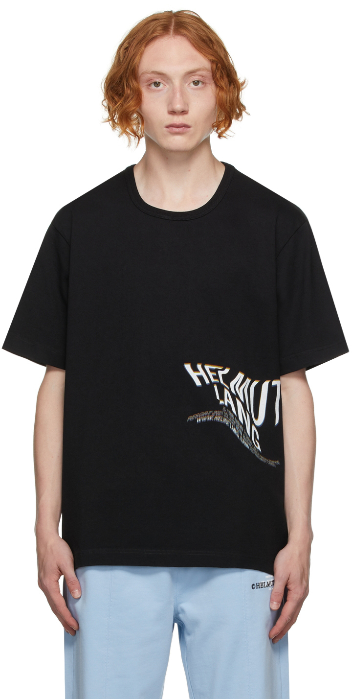 Helmut Lang: Black Skewed T-Shirt | SSENSE Canada