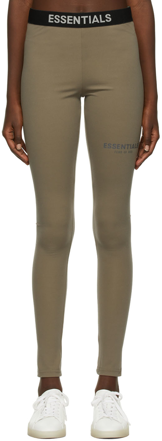 Essentials Taupe Thermal Waffle Logo Lounge Pants