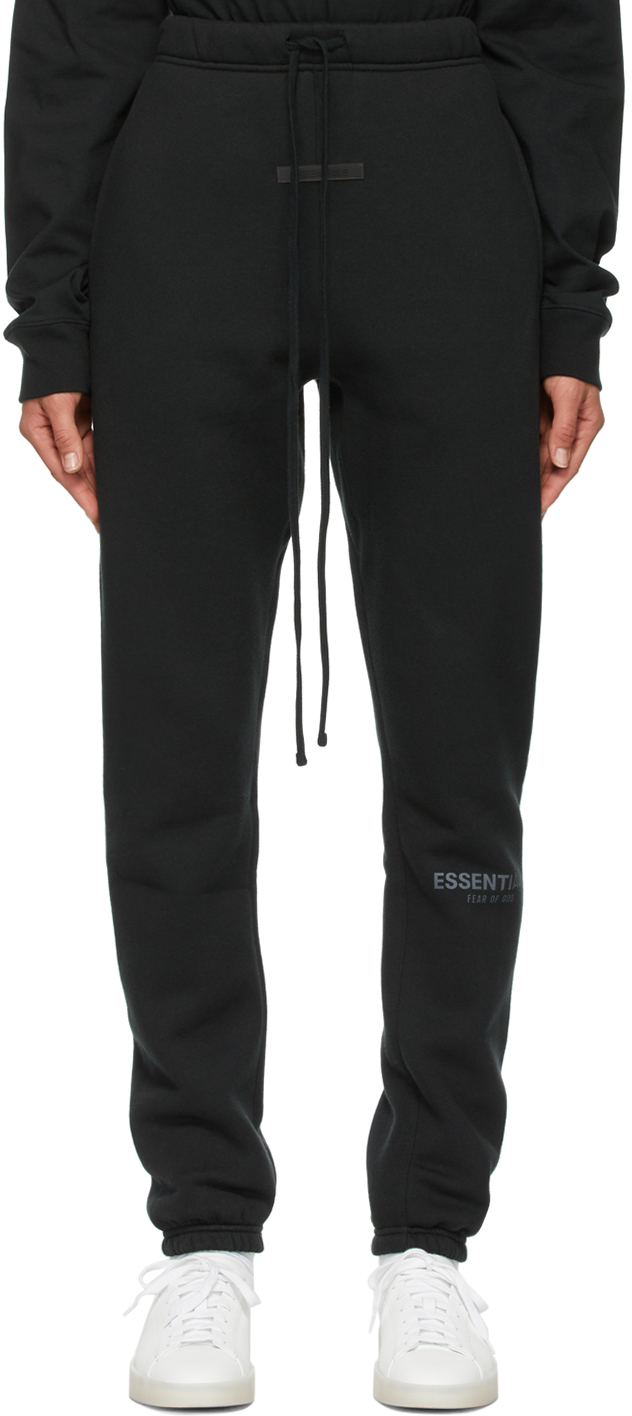 Essentials: Black Fleece Lounge Pants | SSENSE