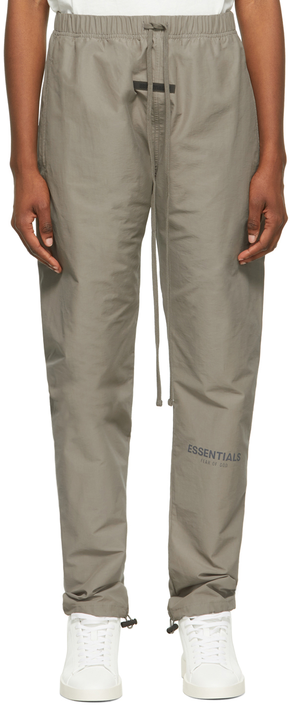 Essentials Taupe Nylon Track Pants SSENSE UK
