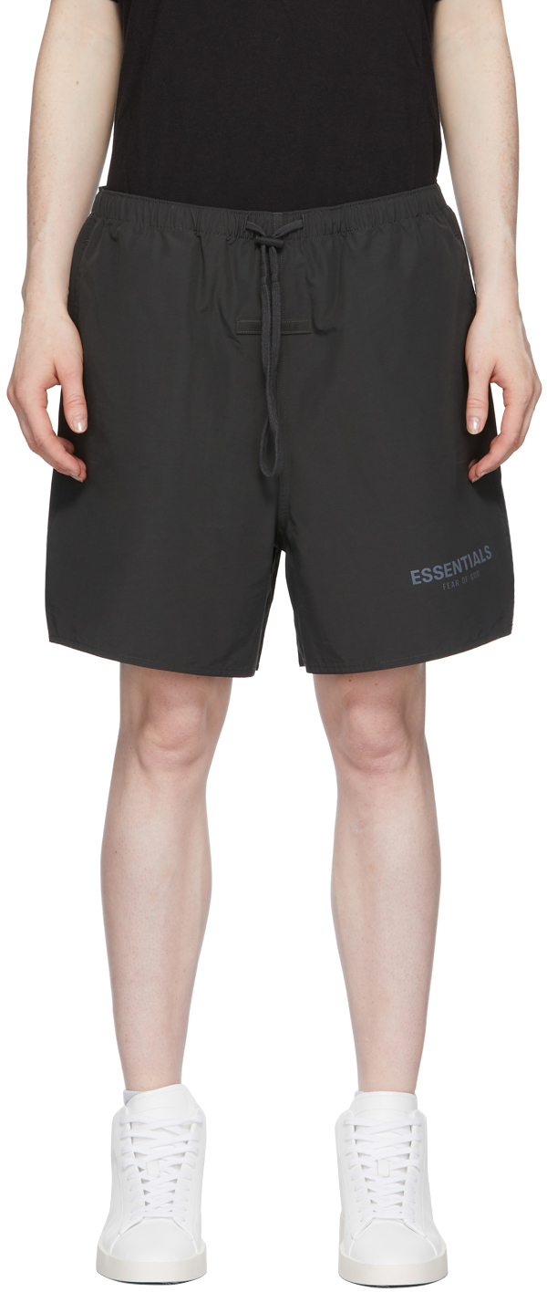 Essentials Black Volley Shorts SSENSE Canada