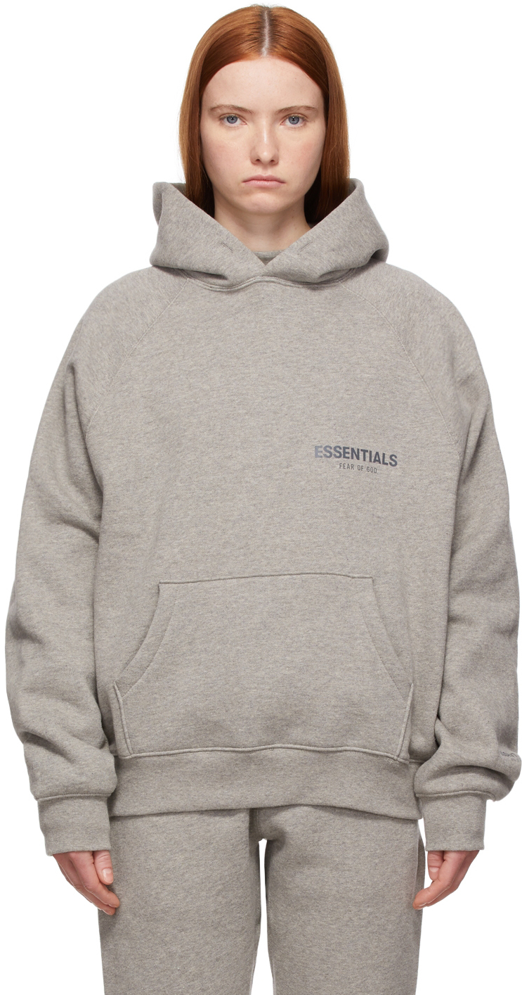 SSENSE Exclusive Grey Pullover Hoodie by Fear of God ESSENTIALS on Sale