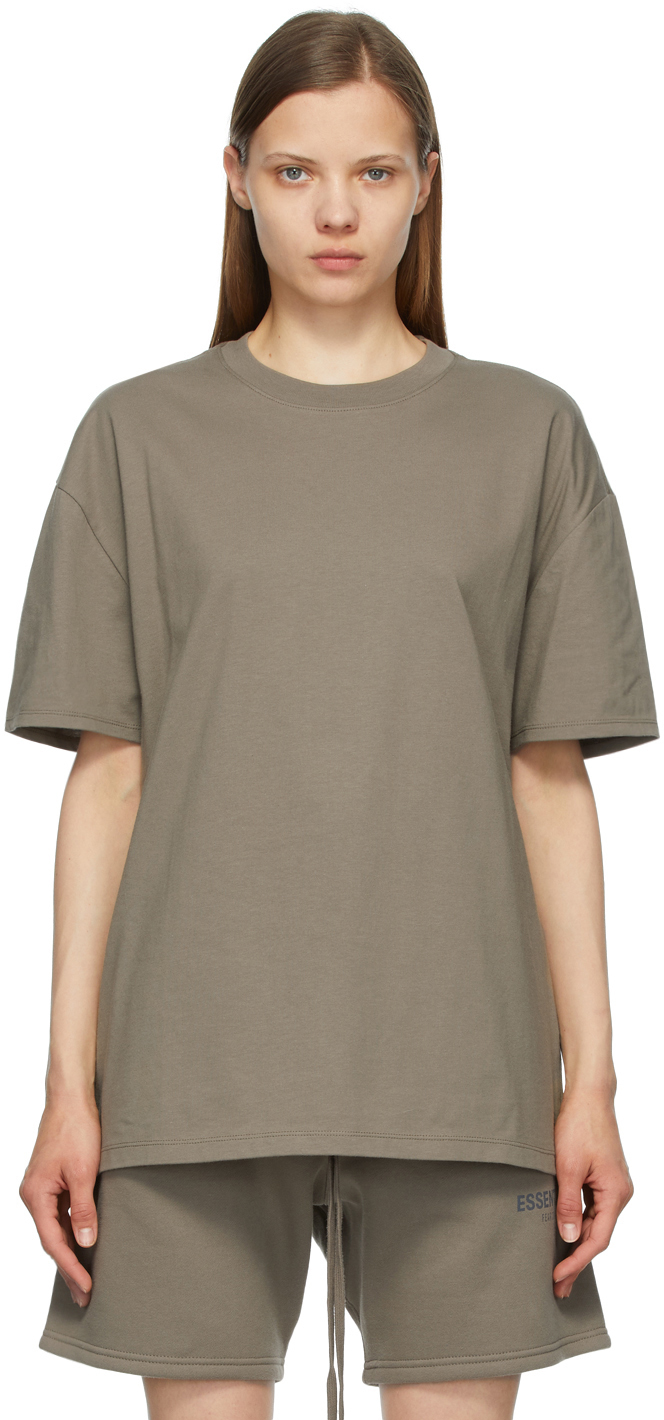 Essentials: Taupe Jersey T-Shirt | SSENSE Canada