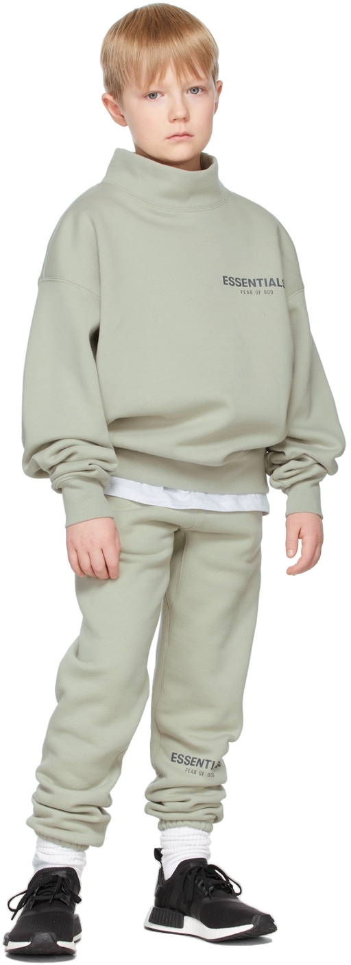 Essentials SSENSE Exclusive Kids Green Mock Neck Sweatshirt