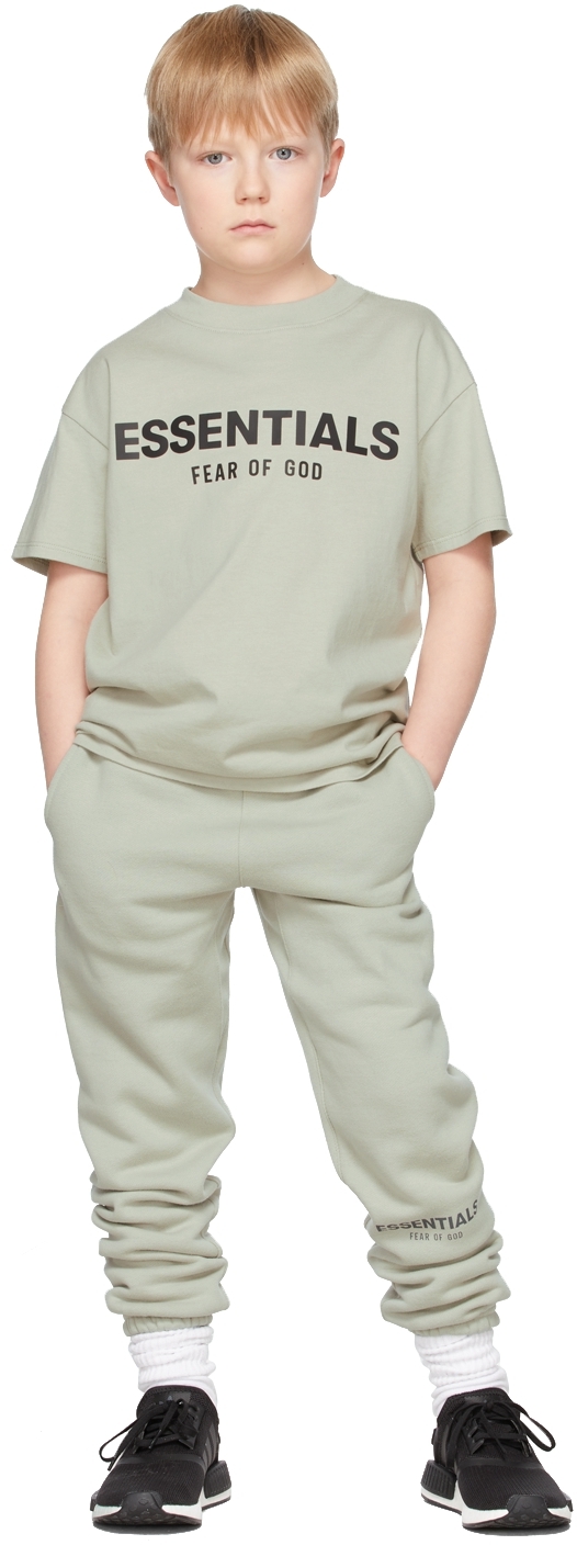 Essentials SSENSE Exclusive Kids Green Logo T-Shirt