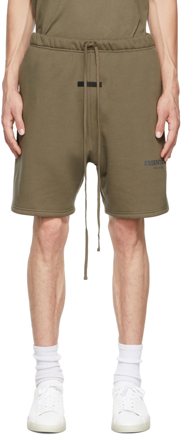 Essentials Taupe Fleece Shorts