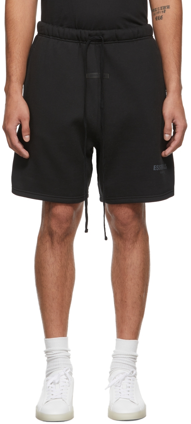 Essentials: Black Fleece Shorts | SSENSE Canada
