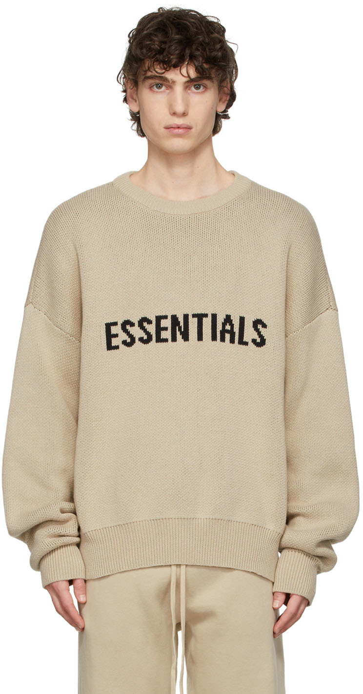 Essentials SSENSE Exclusive Beige Knit Pullover Sweater