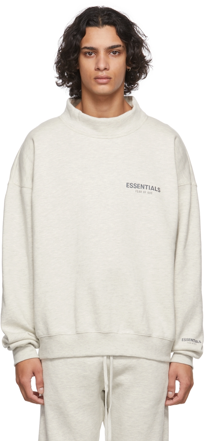 Essentials Off-White Mock Neck Sweatshirt