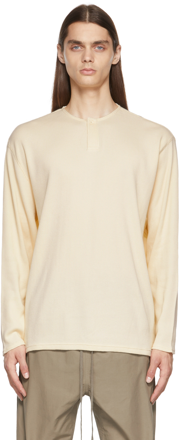 parti slim formel Off-White Thermal Henley by Essentials on Sale