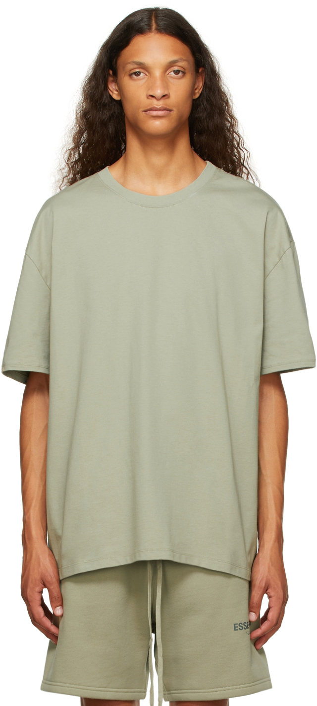 Essentials Green Jersey TShirt SSENSE UK