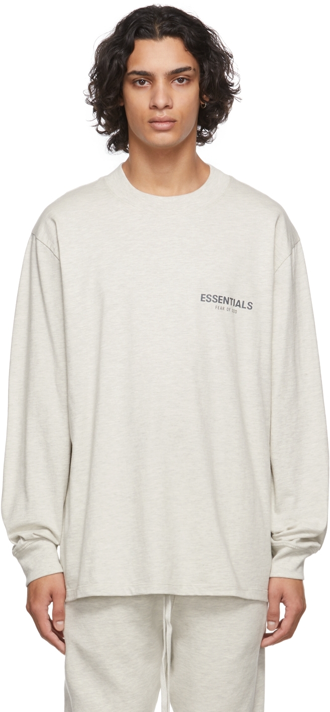 Essentials Off-White Logo Long Sleeve T-Shirt