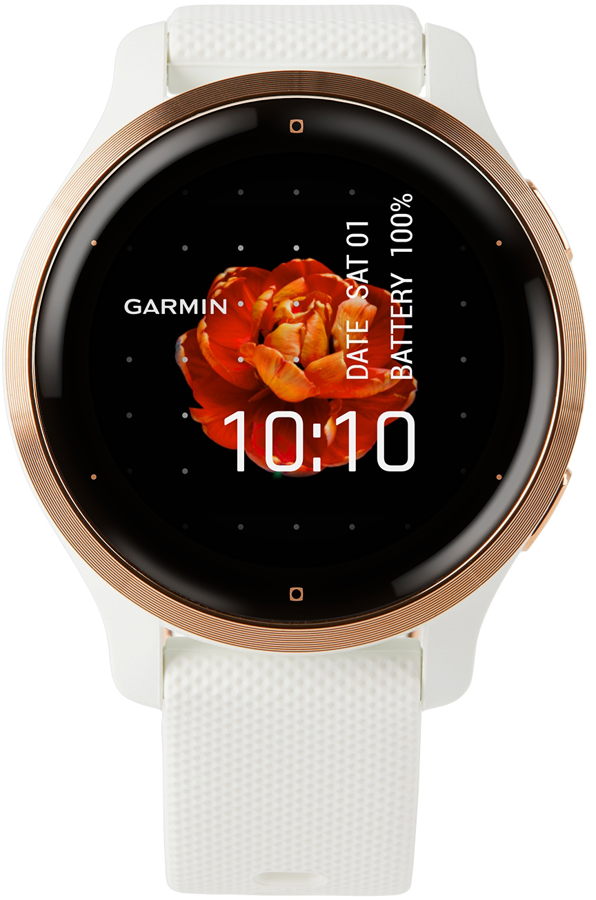 White & Rose Gold Venu 2S Smartwatch