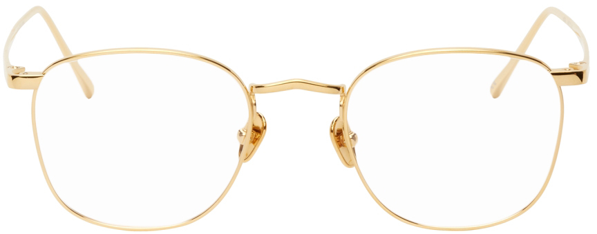 Linda Farrow Gold Simon Square Optical Glasses