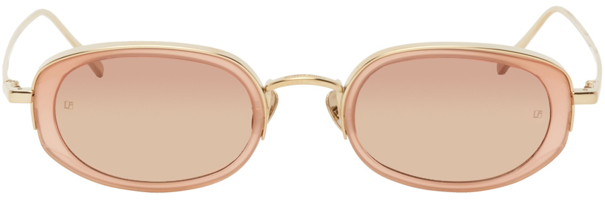 Linda Farrow Orange Rosie Oval Sunglasses