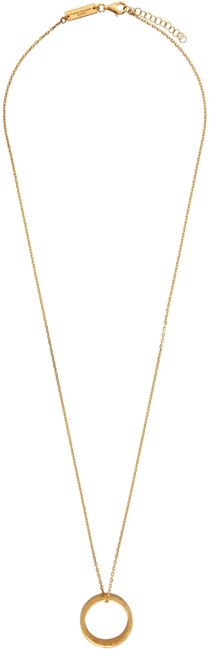 Gold Number Ring Necklace