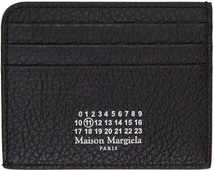 Black Grained Leather Card Holder