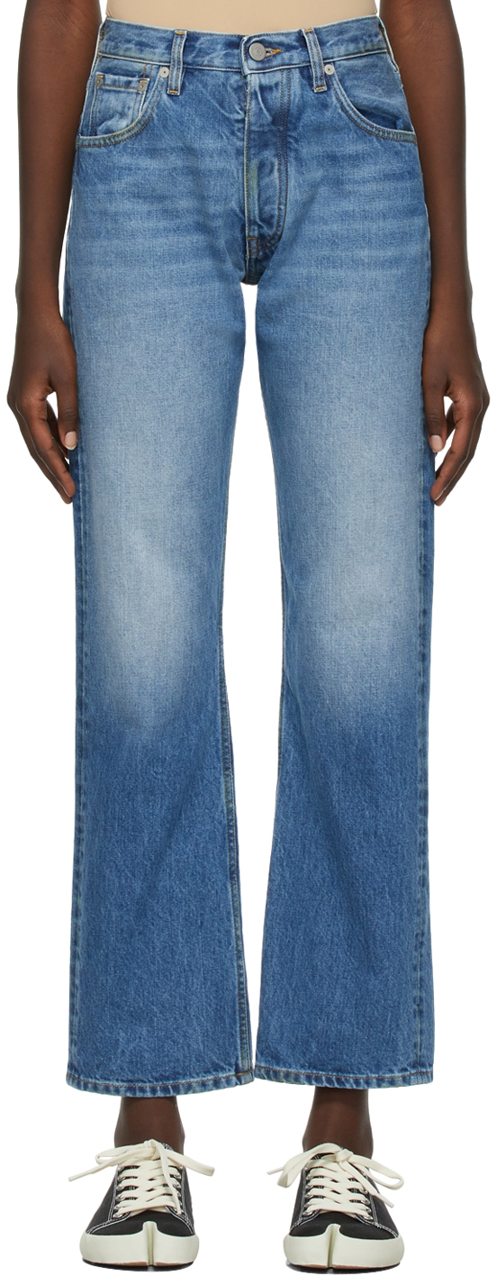 Blue Folie Straight-Leg Jeans Ssense Donna Abbigliamento Pantaloni e jeans Pantaloni Pantaloni chinos 