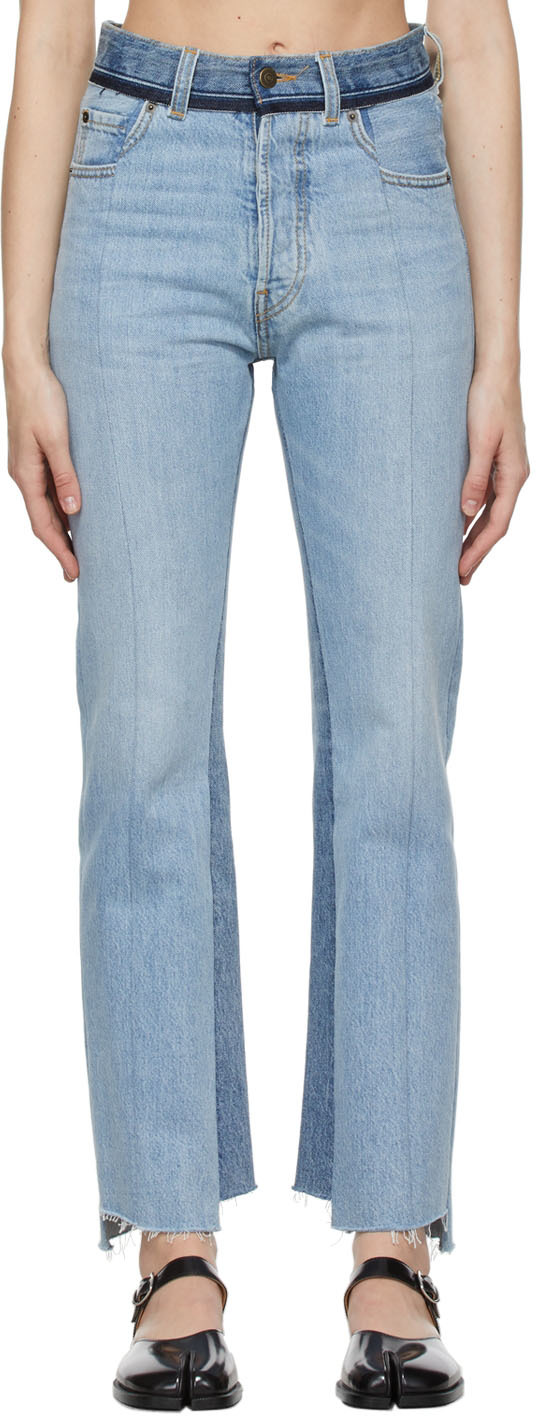 Maison Margiela Denim High-Rise Straight Jeans in Weiß Damen Bekleidung Jeans Jeans mit gerader Passform 
