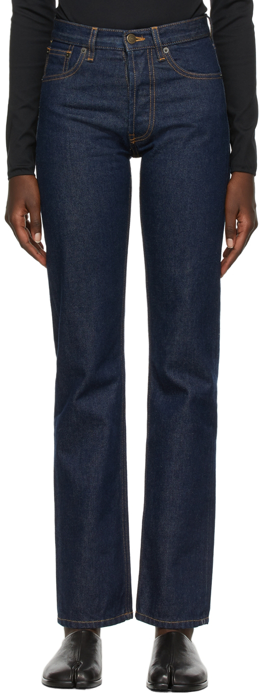 Navy Straight-Leg Jeans by Maison Margiela on Sale