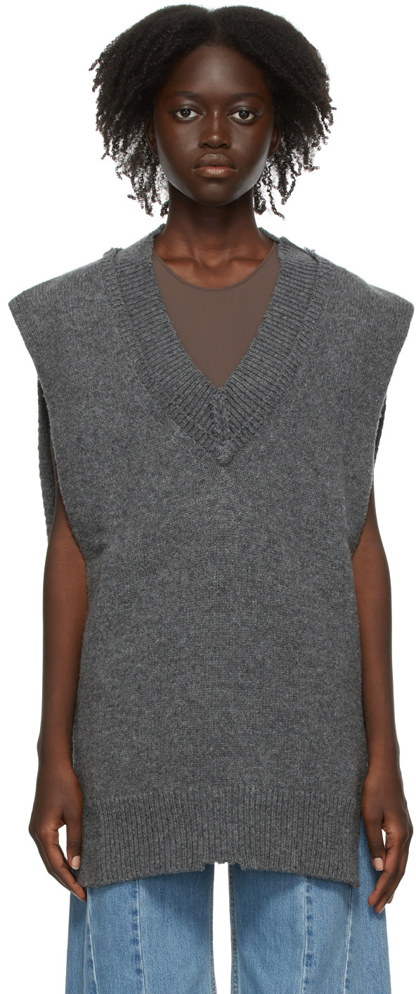 Maison Margiela Grey Knit Décortiqué Vest