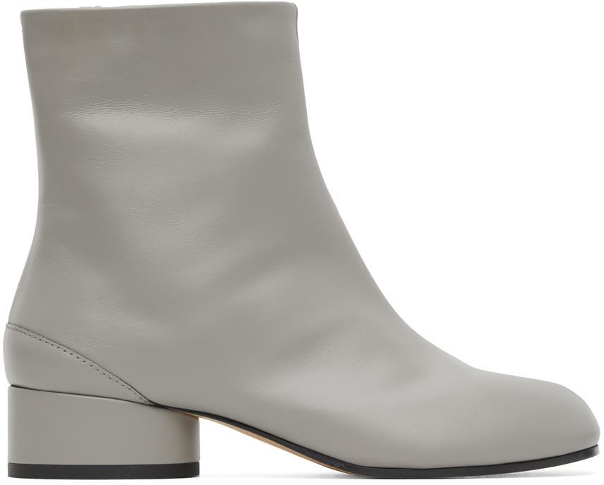 Maison Margiela SSENSE Exclusive Grey Low Heel Tabi Boots