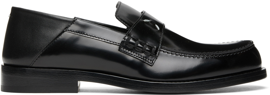 Maison Margiela: Black Slip-On Loafers | SSENSE