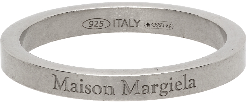 Maison Margiela Silver Polished Logo Ring