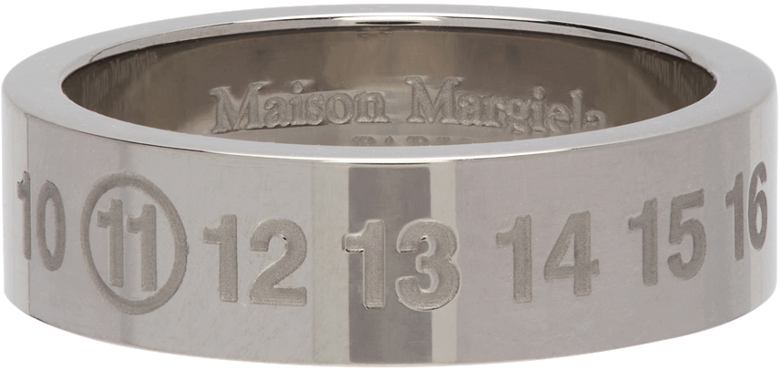 Maison Margiela Silver Polished Slim Numbers Ring