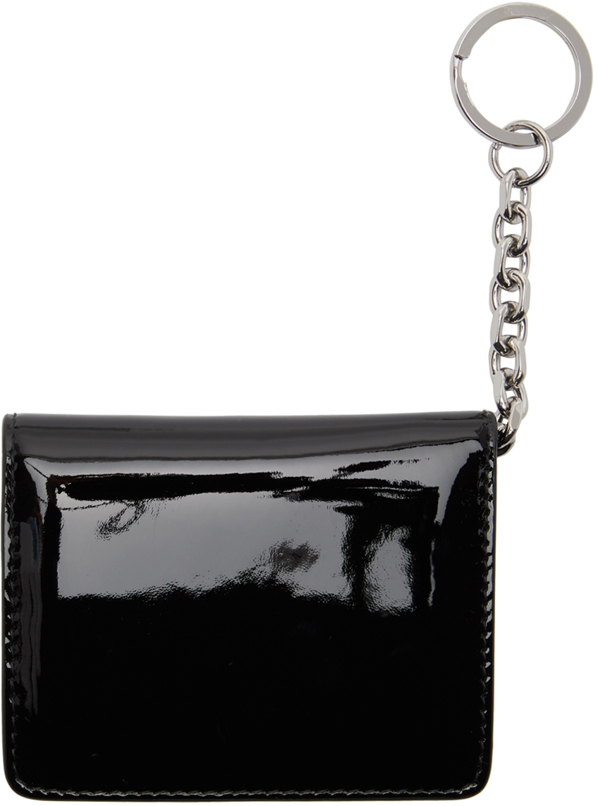 Maison Margiela: Black Patent Keyring Bifold Card Holder | SSENSE