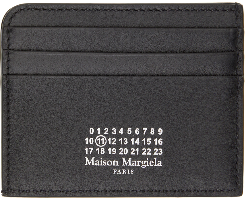Maison Margiela: Black Leather Card Holder | SSENSE UK