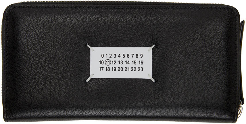 Maison Margiela Black Leather Zip-Around Wallet | Smart Closet