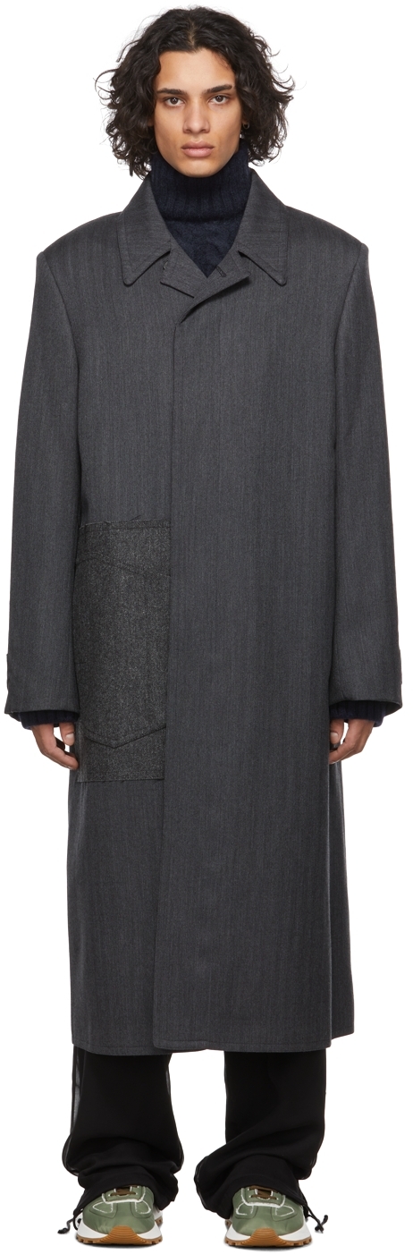 Maison Margiela Grey Tweed Coat