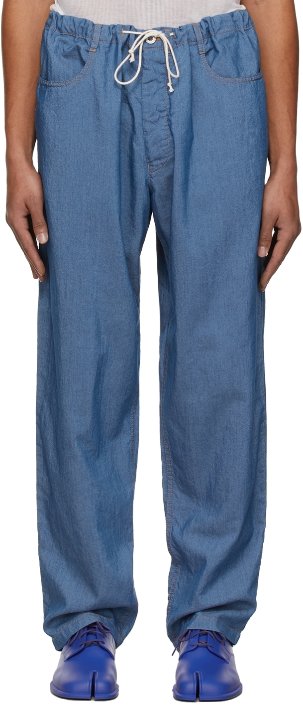 Maison Margiela Blue Cotton Trousers
